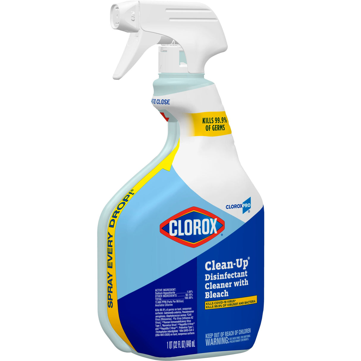 Surface Disinfectant Cleaner CloroxPro™ Clorox® Clean-Up® with Bleach Germicidal Trigger Spray Liquid 32 oz. Bottle Chlorine Scent NonSterile - BeHope