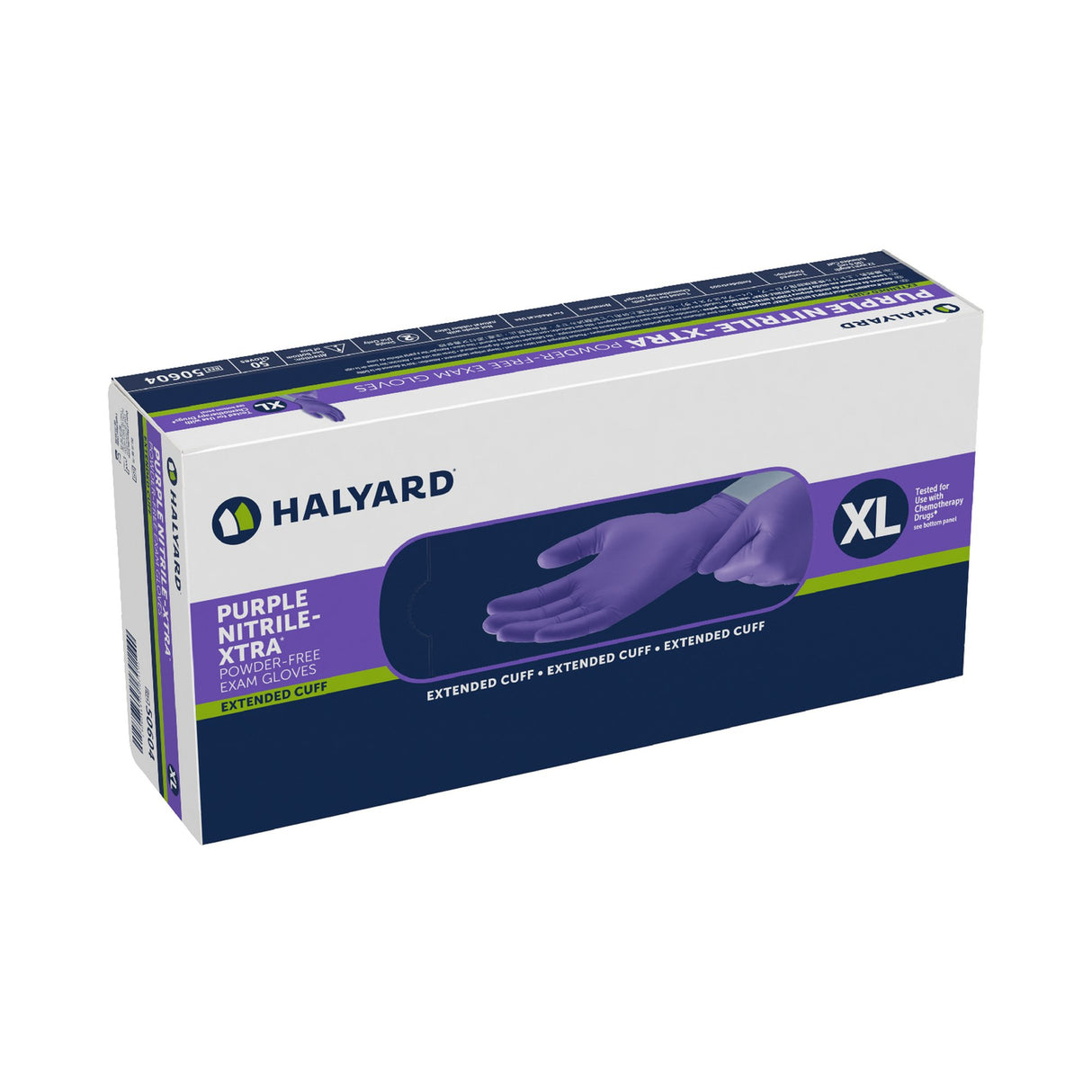 Exam Glove Purple Nitrile-Xtra™ X-Large NonSterile Nitrile Extended Cuff Length Textured Fingertips Purple Chemo Tested - BeHope