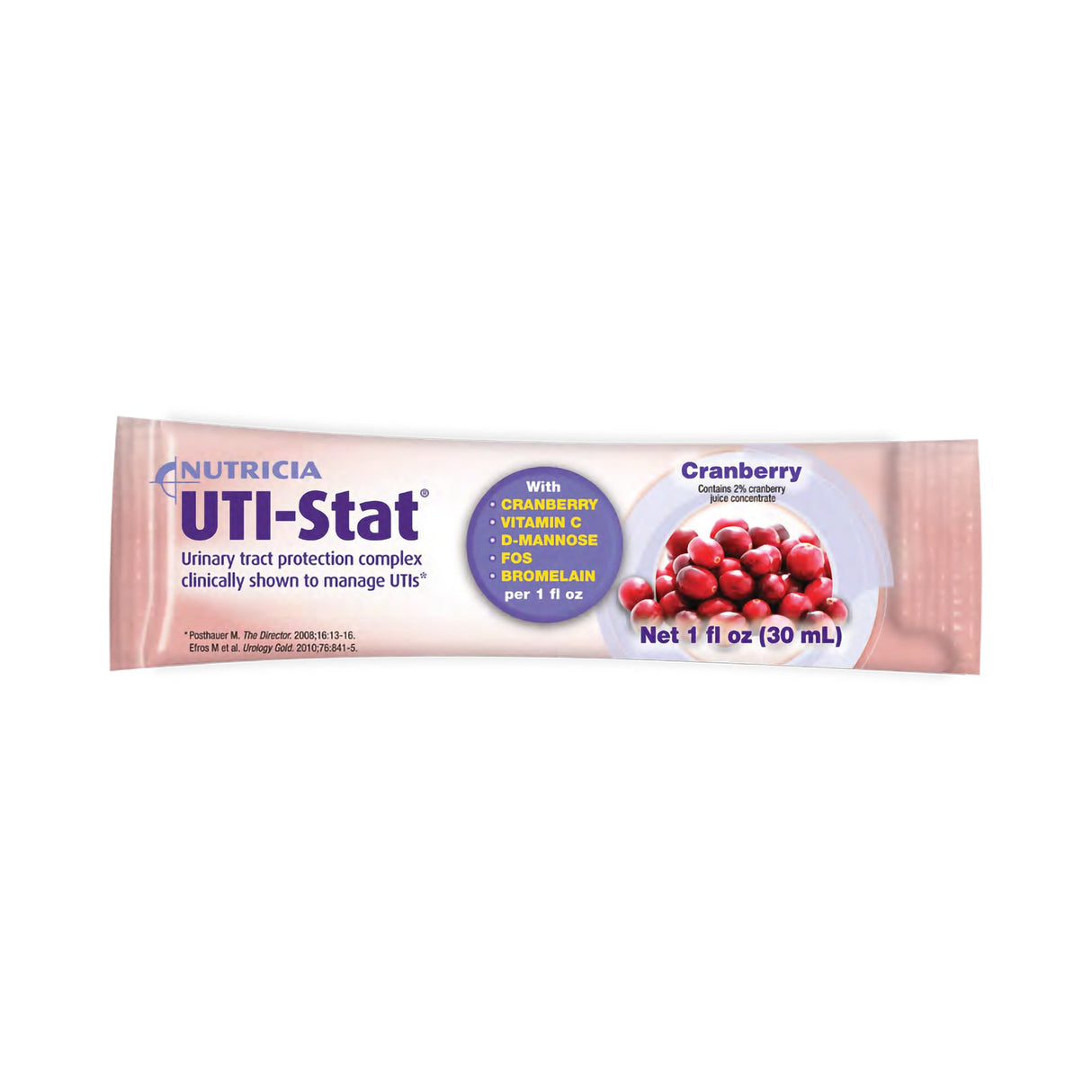 Oral Supplement UTI-Stat® Cranberry Flavor Liquid 1 oz. Individual Packet - BeHope
