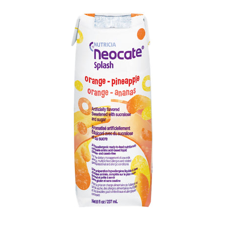 Pediatric Oral Supplement Neocate Splash Orange / Pineapple Flavor 8 oz. Carton Liquid Amino Acid Food Allergies - BeHope