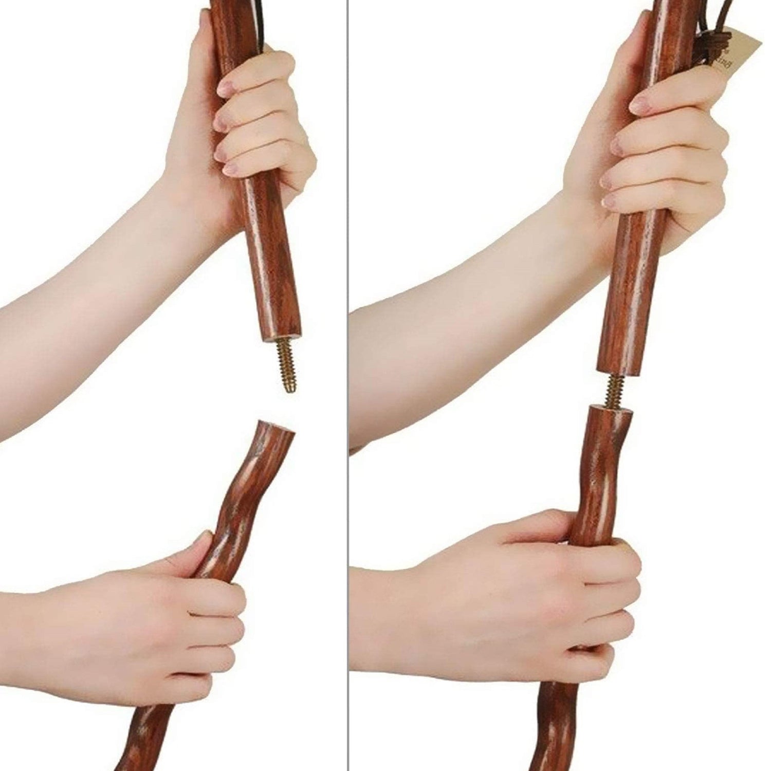 Walking Stick Brazos™ Twisted Traveler's Stick Wood 55 Inch Height Tan Oak - BeHope