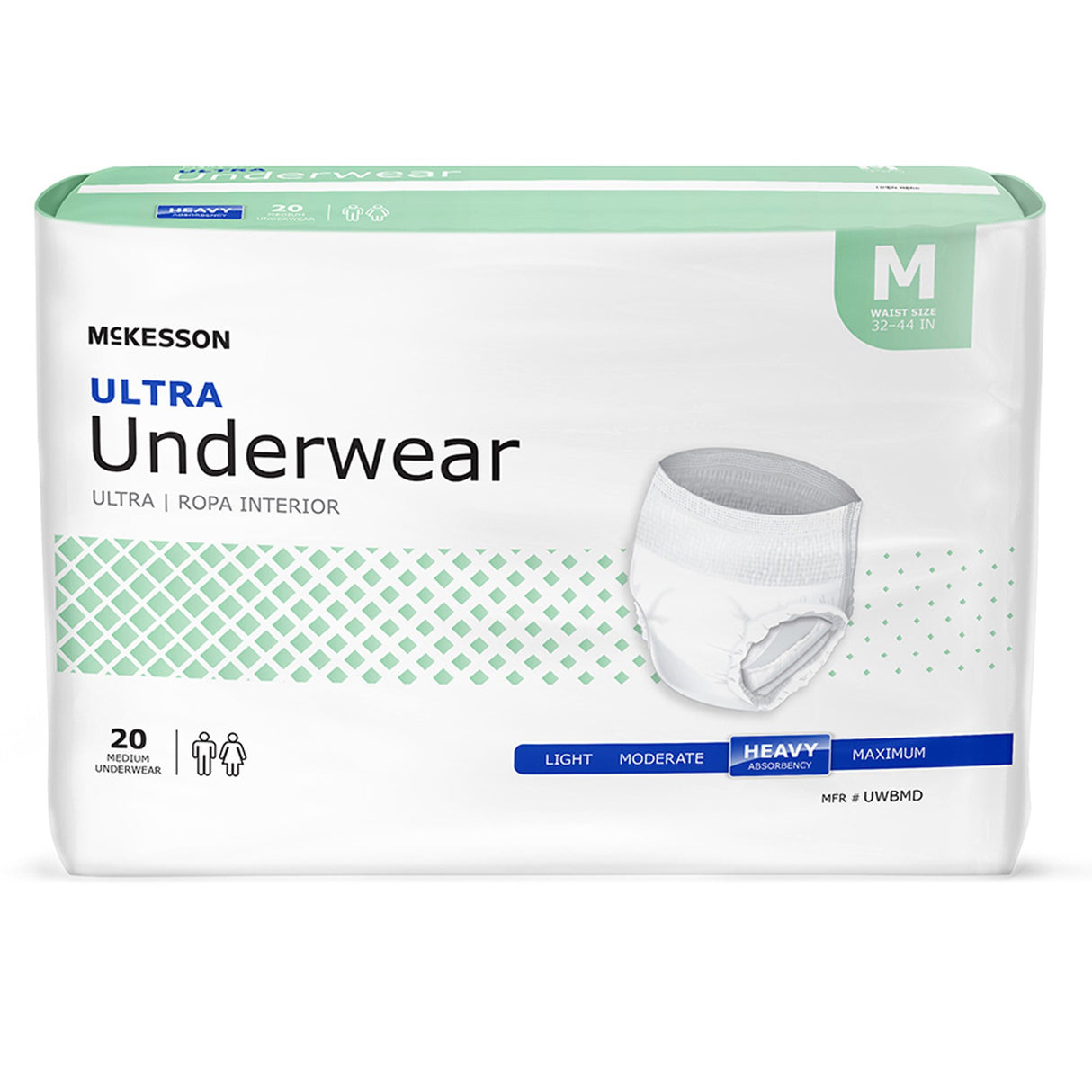 Unisex Adult Absorbent Underwear McKesson Ultra Pull On with Tear Away Seams Medium Disposable Heavy Absorbency - BeHope