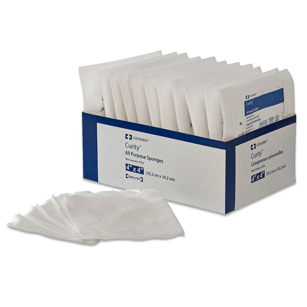 Nonwoven Sponge Curity™ 4 X 4 Inch 4-Ply Sterile 10 per Pouch - BeHope