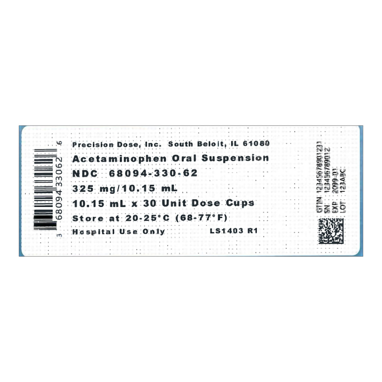 Children's Pain Relief 325 mg / 10.15 mL Strength Acetaminophen Oral Suspension 30 per Case - BeHope