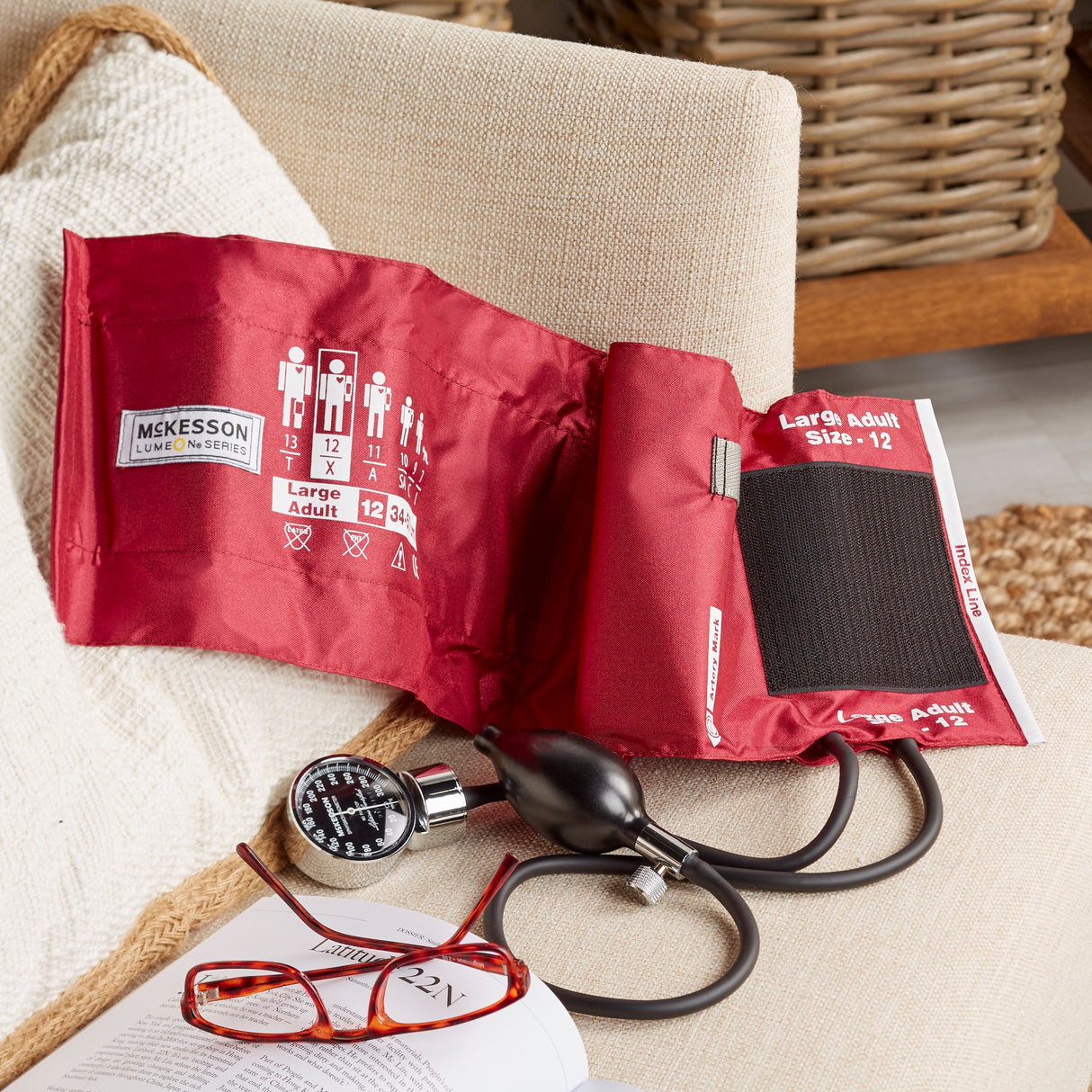 Aneroid Sphygmomanometer Unit McKesson LUMEON™ Large Adult Cuff Nylon Cuff 34 - 50 cm Pocket Aneroid - BeHope