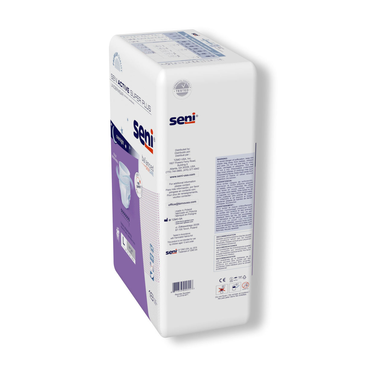 Unisex Adult Absorbent Underwear Seni® Active Super Plus Pull On with Tear Away Seams Large Disposable Heavy Absorbency - BeHope