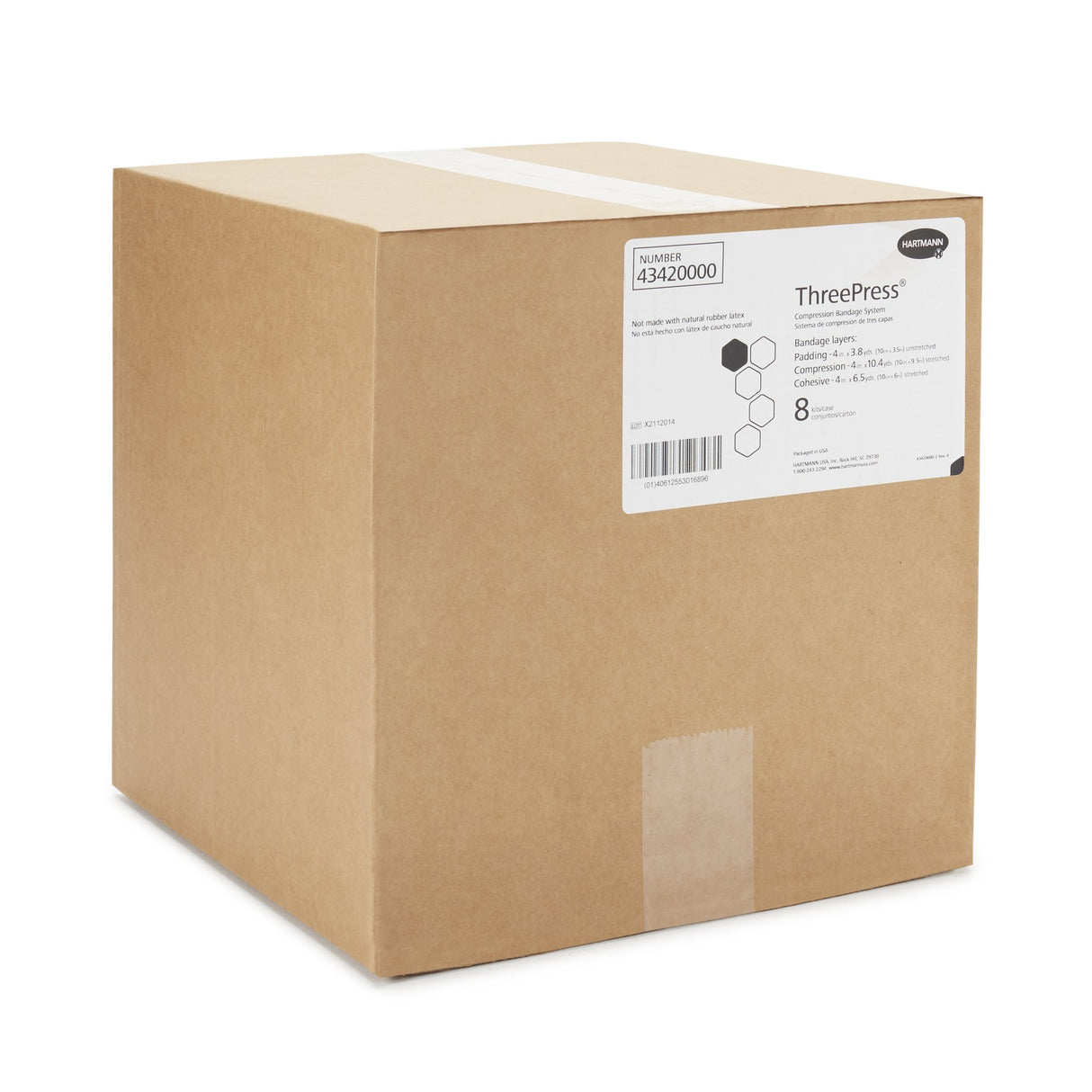 3 Layer Compression Bandage System ThreePress® Multiple Sizes Self-Adherent Closure Tan / White NonSterile 35 to 40 mmHg - BeHope