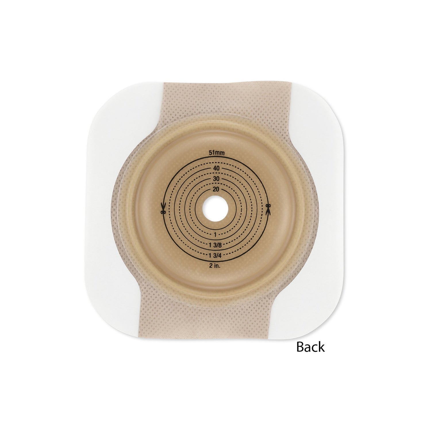Ostomy Barrier New Image™ Precut, Standard Wear Adhesive Tape Borders 44 mm Flange Green Code System Flexwear 7/8 Inch Opening - BeHope