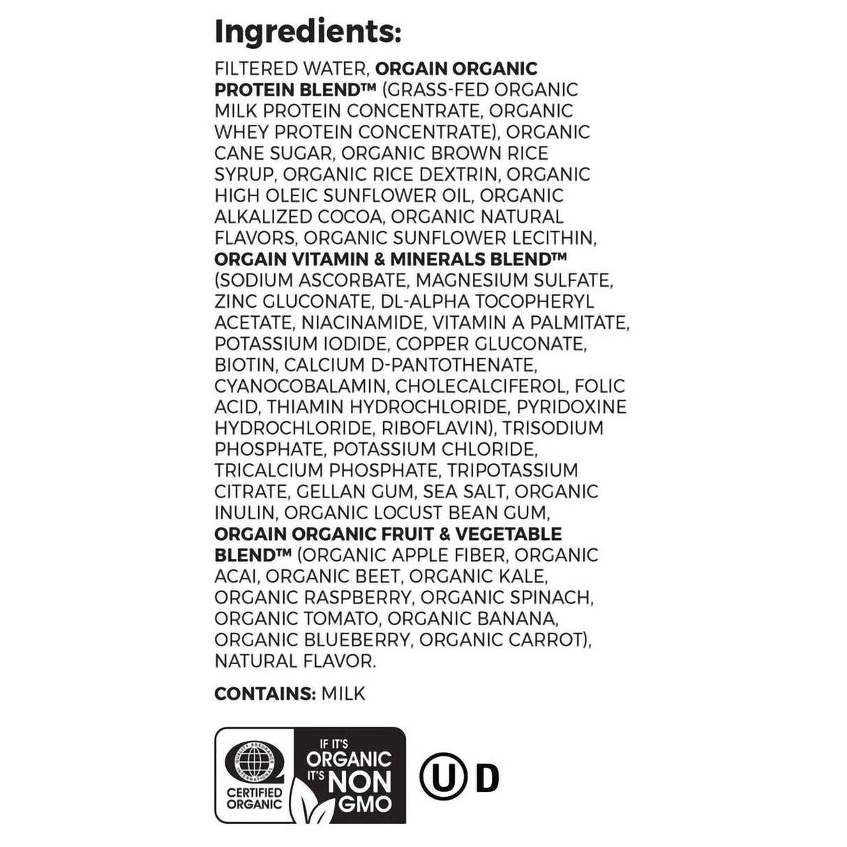 Oral Supplement Orgain® Organic Nutritional Shake Creamy Chocolate Fudge Flavor Liquid 11 oz. Carton - BeHope