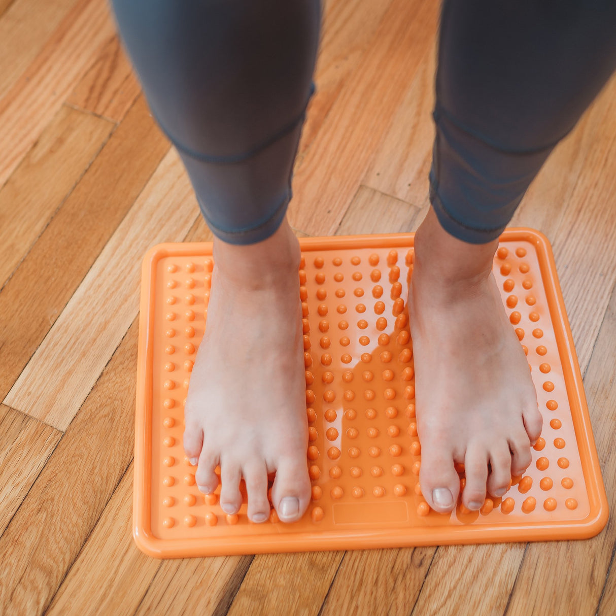 Kanjo Acupressure Foot Mat Orange PVC Plastic 10-1/2 X 13-1/2 Inch - BeHope