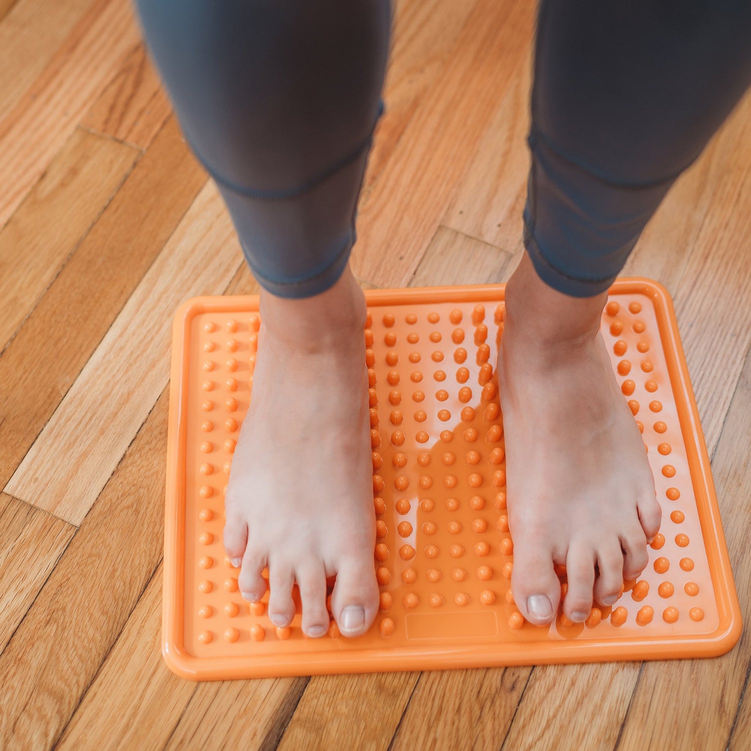 Kanjo Acupressure Foot Mat Orange PVC Plastic 10-1/2 X 13-1/2 Inch - BeHope
