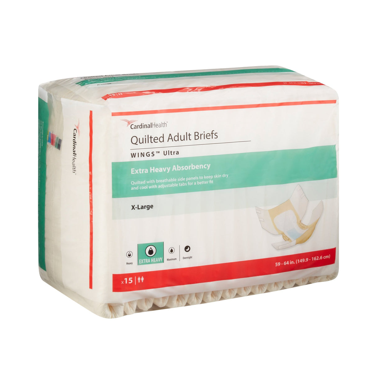 Unisex Adult Incontinence Brief Wings™ Ultra X-Large Disposable Heavy Absorbency - BeHope