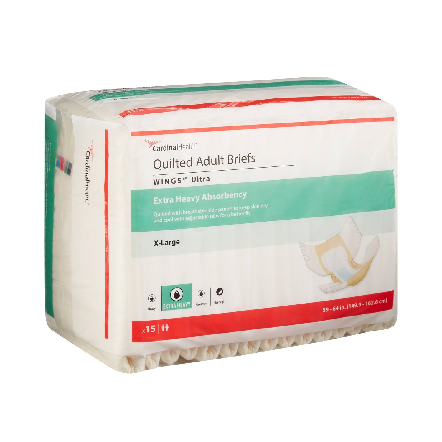 Unisex Adult Incontinence Brief Wings™ Ultra X-Large Disposable Heavy Absorbency - BeHope