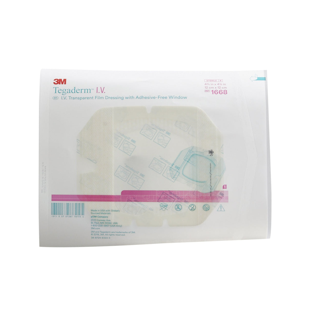I.V. Dressing 3M™ Tegaderm™ Film 4-3/4 X 4-3/4 Inch Sterile - BeHope