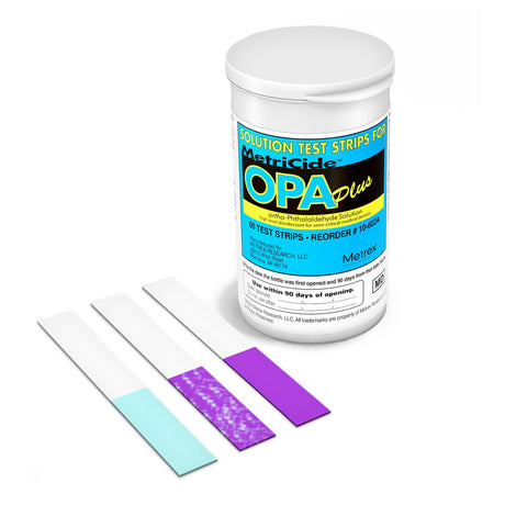 OPA Concentration Indicator MetriCide™ OPA Plus 60 Test Strips Single Use - BeHope