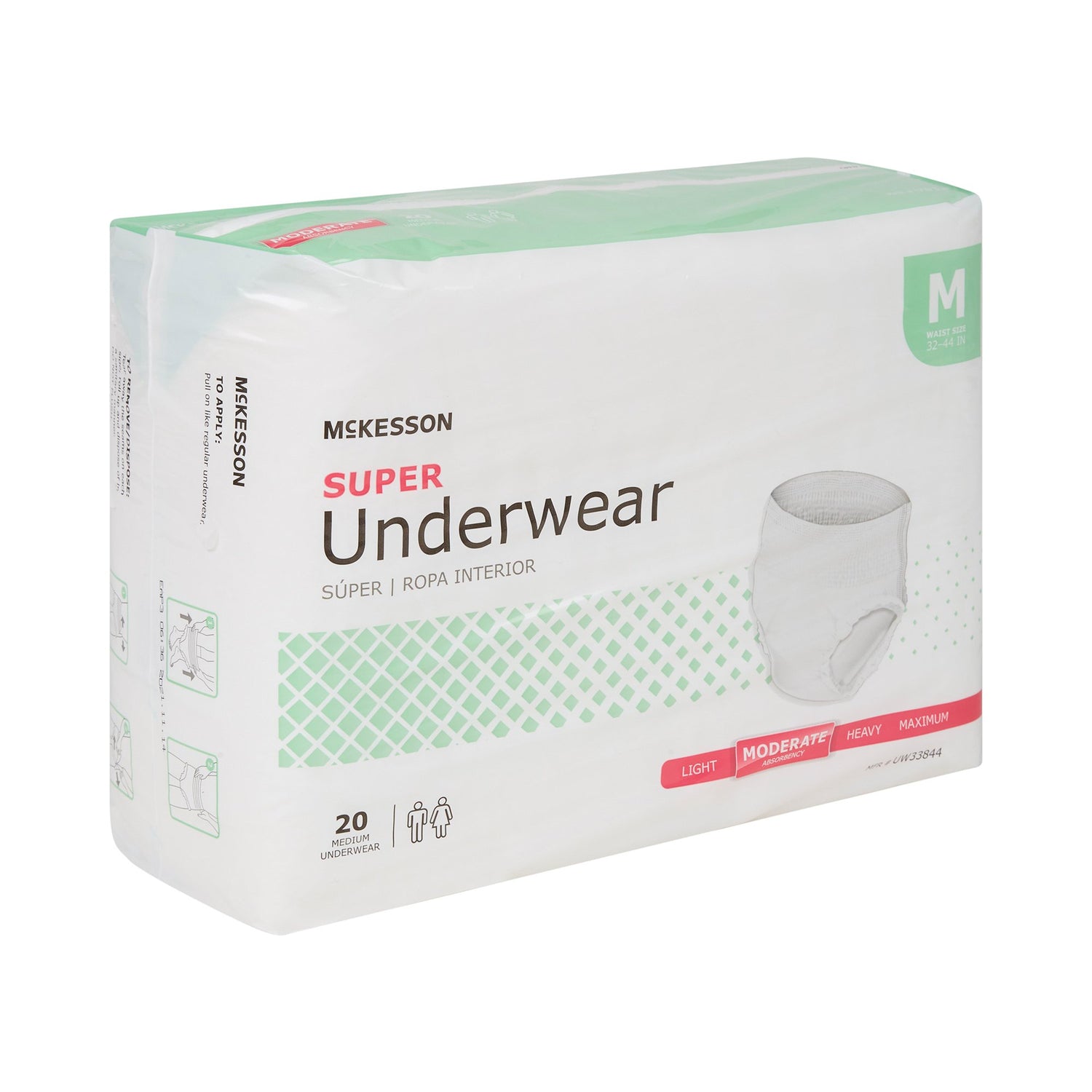 Unisex Adult Absorbent Underwear McKesson Pull On with Tear Away Seams Medium Disposable Moderate Absorbency - BeHope