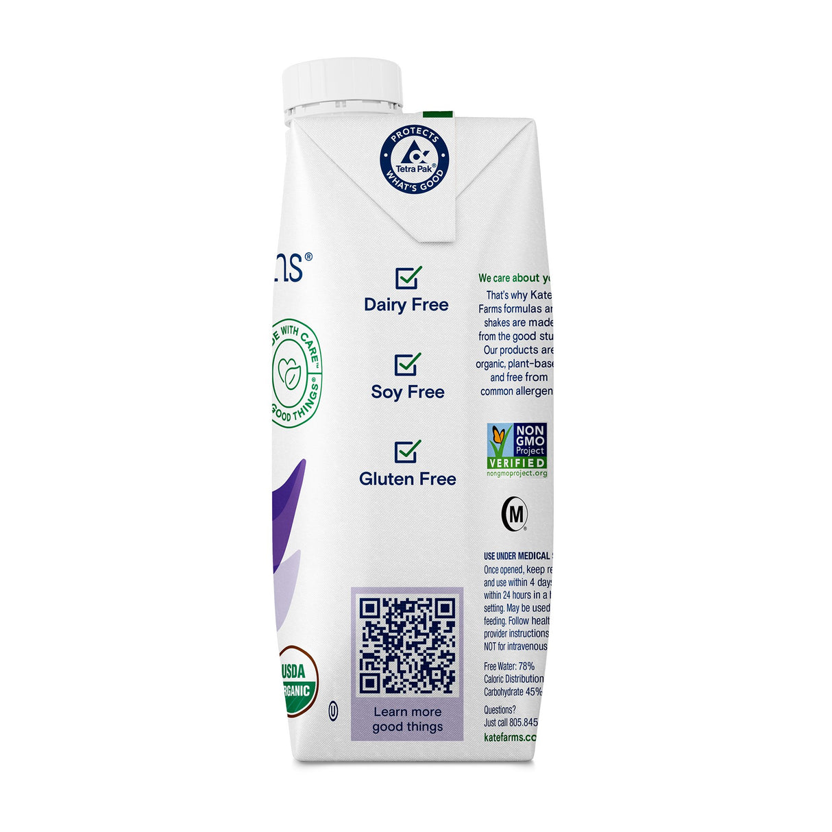 Oral Supplement Kate Farms Peptide 1.0 Plain Flavor Liquid 11 oz. Carton - BeHope