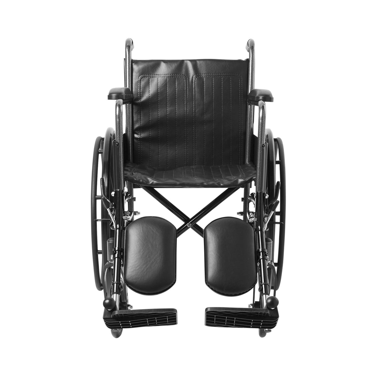 Wheelchair McKesson Dual Axle Full Length Arm Swing-Away Elevating Legrest Black Upholstery 18 Inch Seat Width Adult 300 lbs. Weight Capacity - BeHope