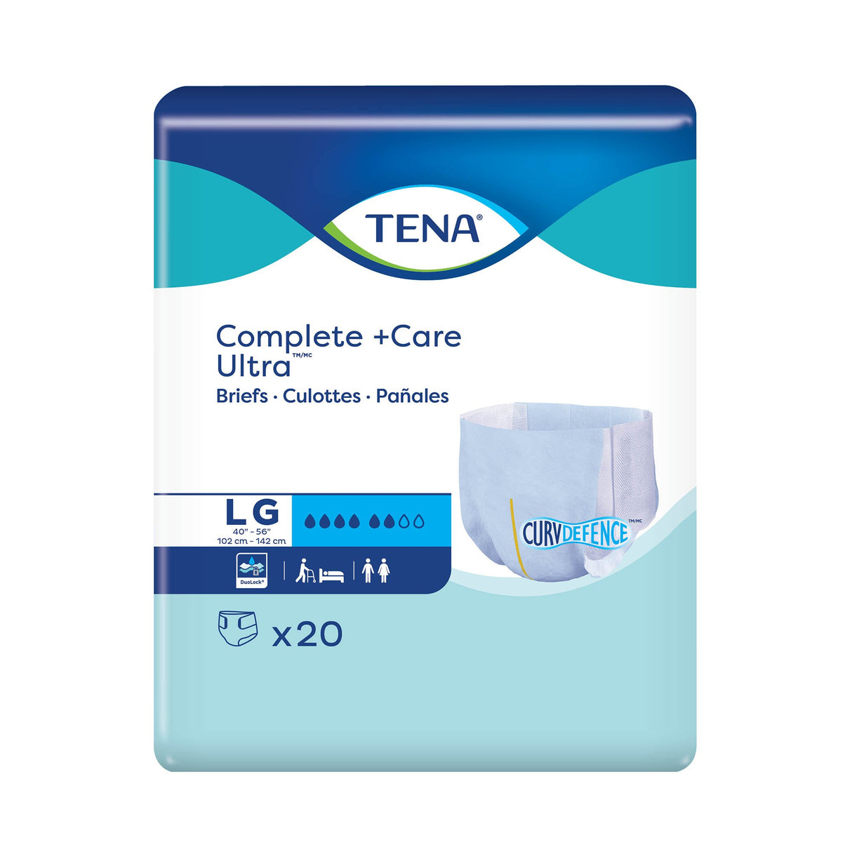 Unisex Adult Incontinence Brief TENA Complete + Care Ultra™ Large Disposable Moderate Absorbency - BeHope