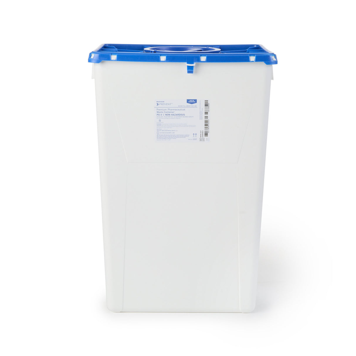 Pharmaceutical Waste Container McKesson Prevent® White Base 24-3/5 H X 17-3/10 W X 13 L Inch Vertical Entry 18 Gallon - BeHope