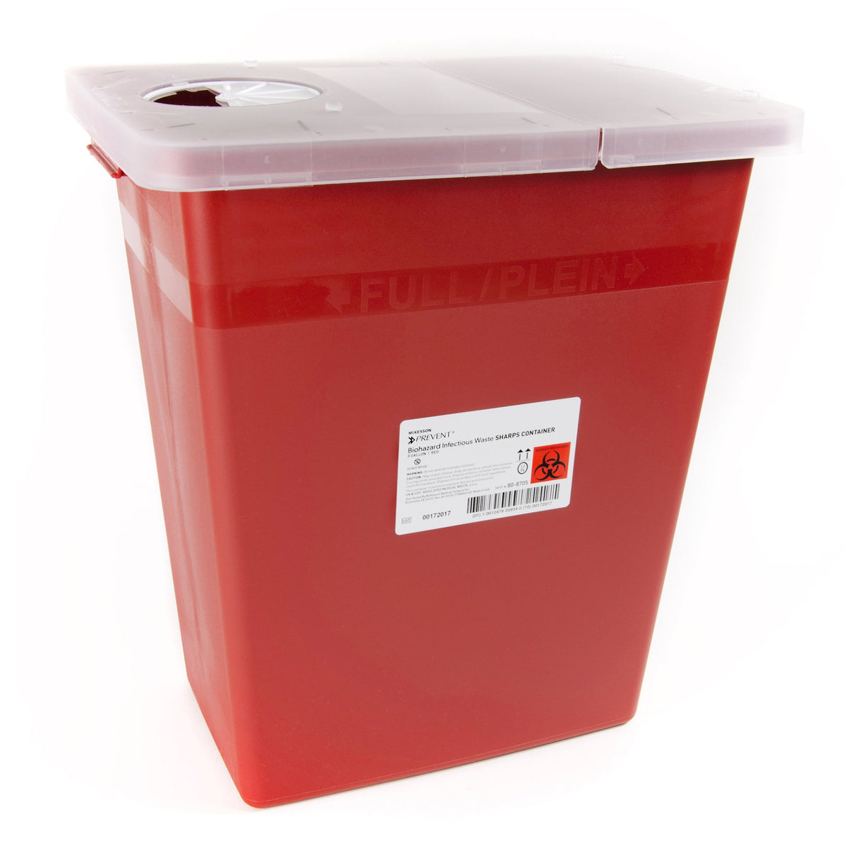 Sharps Container McKesson Prevent® Red Base 13-3/4 W X 13-3/4 D X 14 H Inch Horizontal / Vertical Entry 8 Gallon - BeHope