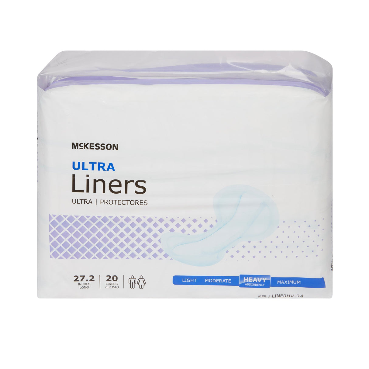 Incontinence Liner McKesson Ultra 27-1/5 Inch Length Heavy Absorbency Polymer Core One Size Fits Most - BeHope