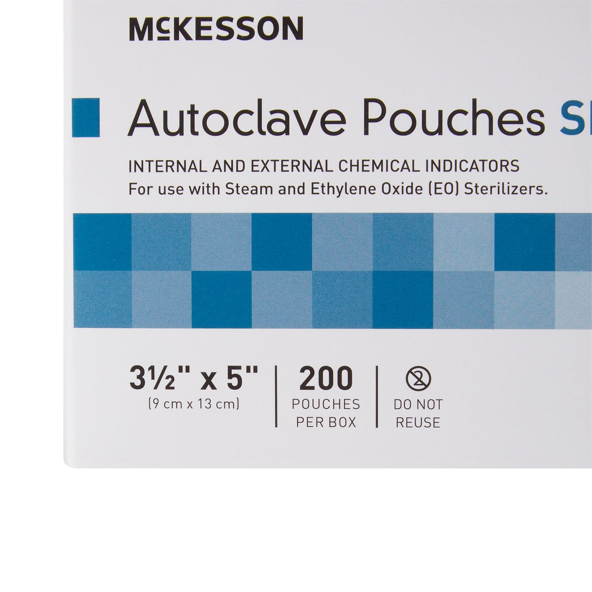 Sterilization Pouch McKesson Ethylene Oxide (EO) Gas / Steam 3-1/2 X 5 Inch Transparent Blue / White Self Seal Paper / Film - BeHope