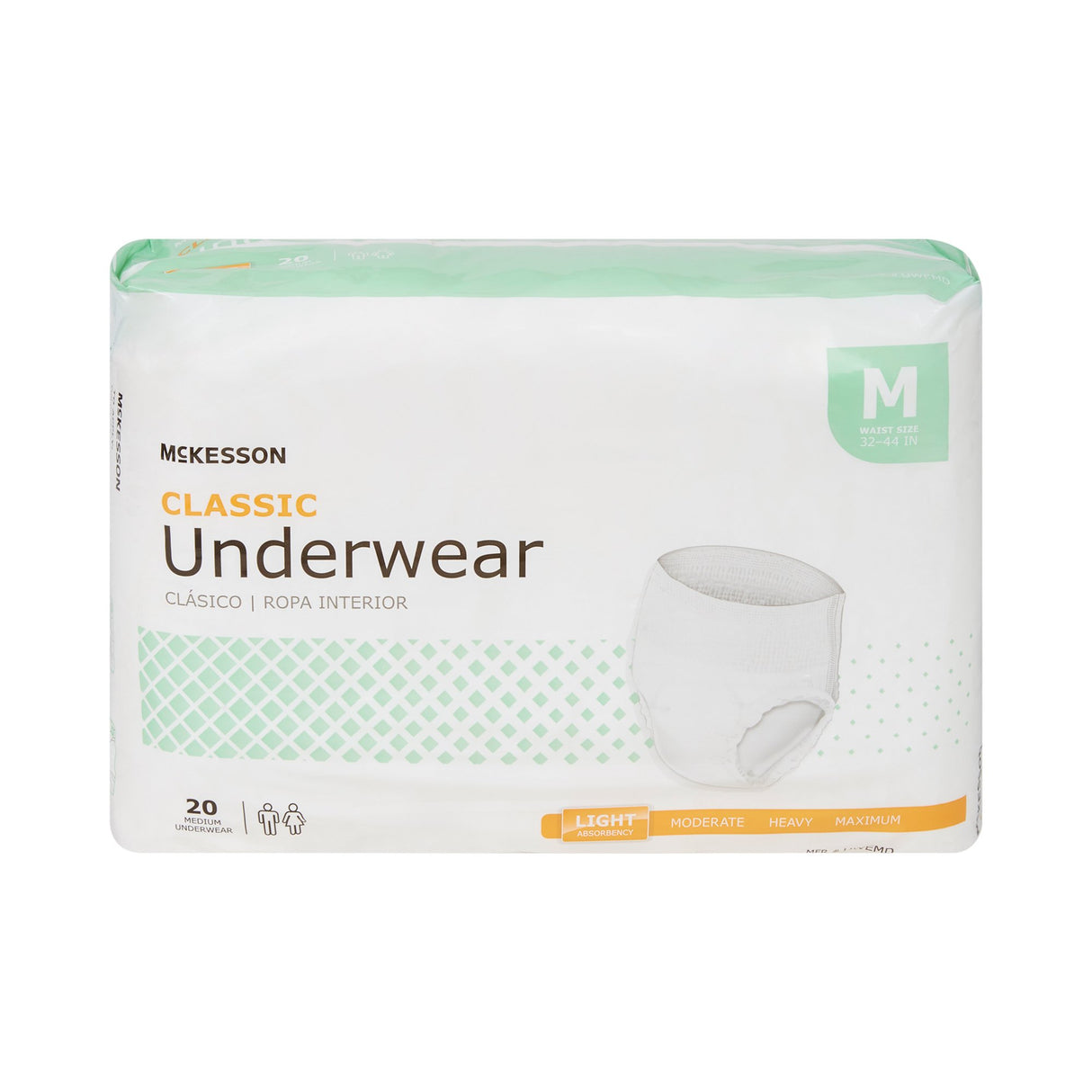 Unisex Adult Absorbent Underwear McKesson Classic Pull On with Tear Away Seams Medium Disposable Light Absorbency - BeHope
