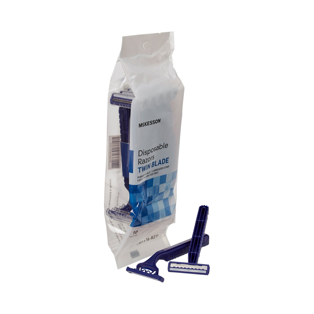 Personal Razor with Lubricating Strip McKesson Single Edge Twin Blade NonSterile Disposable - BeHope