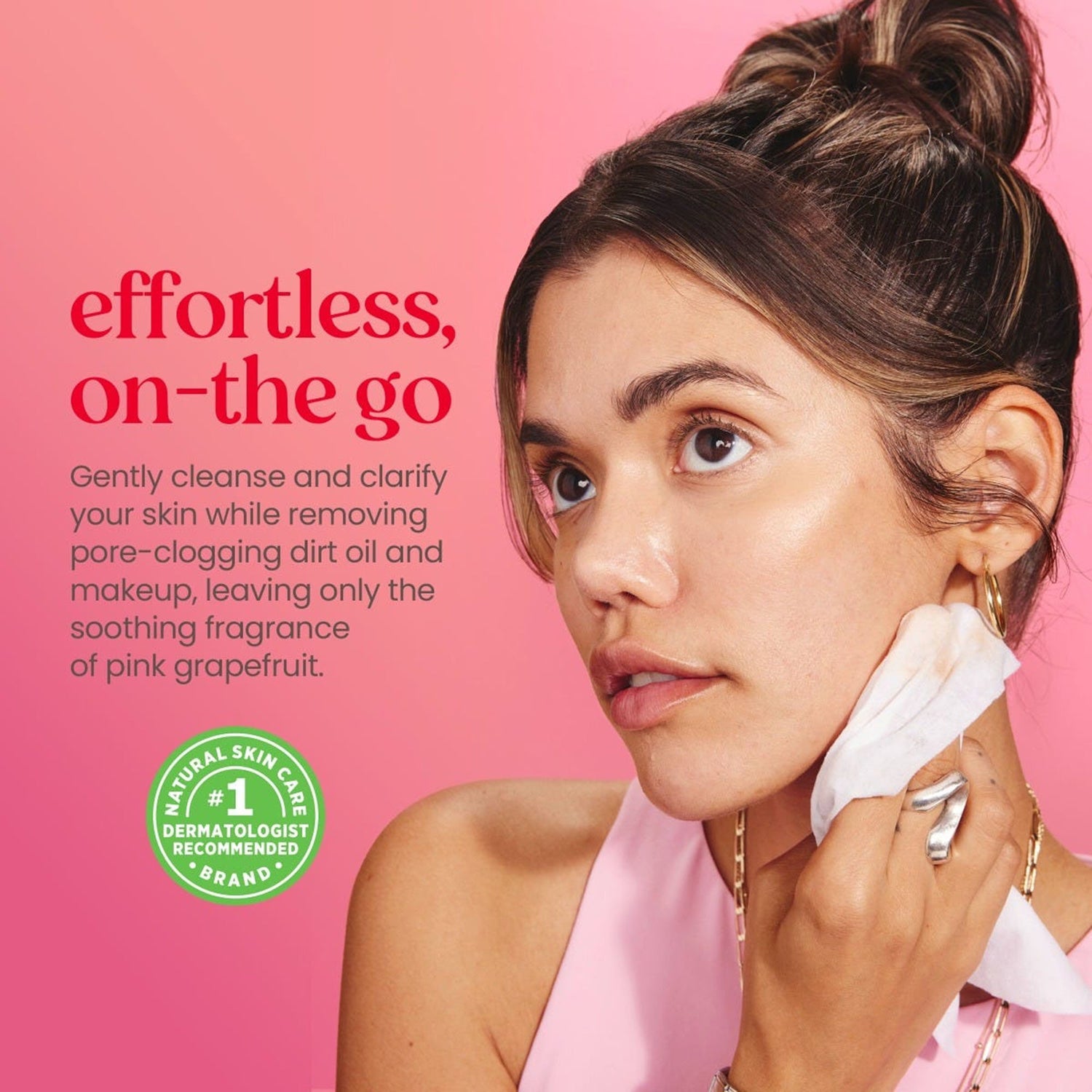 Facial Cleansing Towelette Burt's Bees® Clarifying Soft Pack Pink Grapefruit Scent 30 Count - BeHope