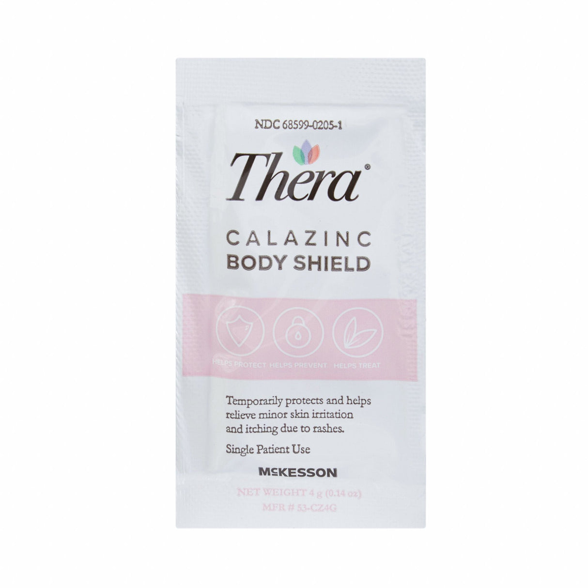 Skin Protectant Thera® Calazinc Body Shield 4 Gram Individual Packet Scented Cream - BeHope