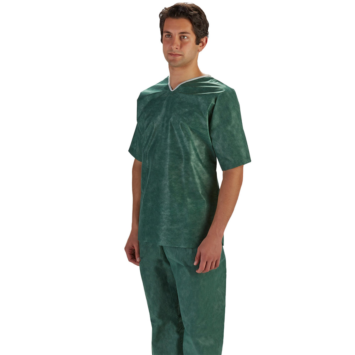 Patient Shirt SimplySoft® Small Green / White Without Pockets Short Sleeve Unisex - BeHope