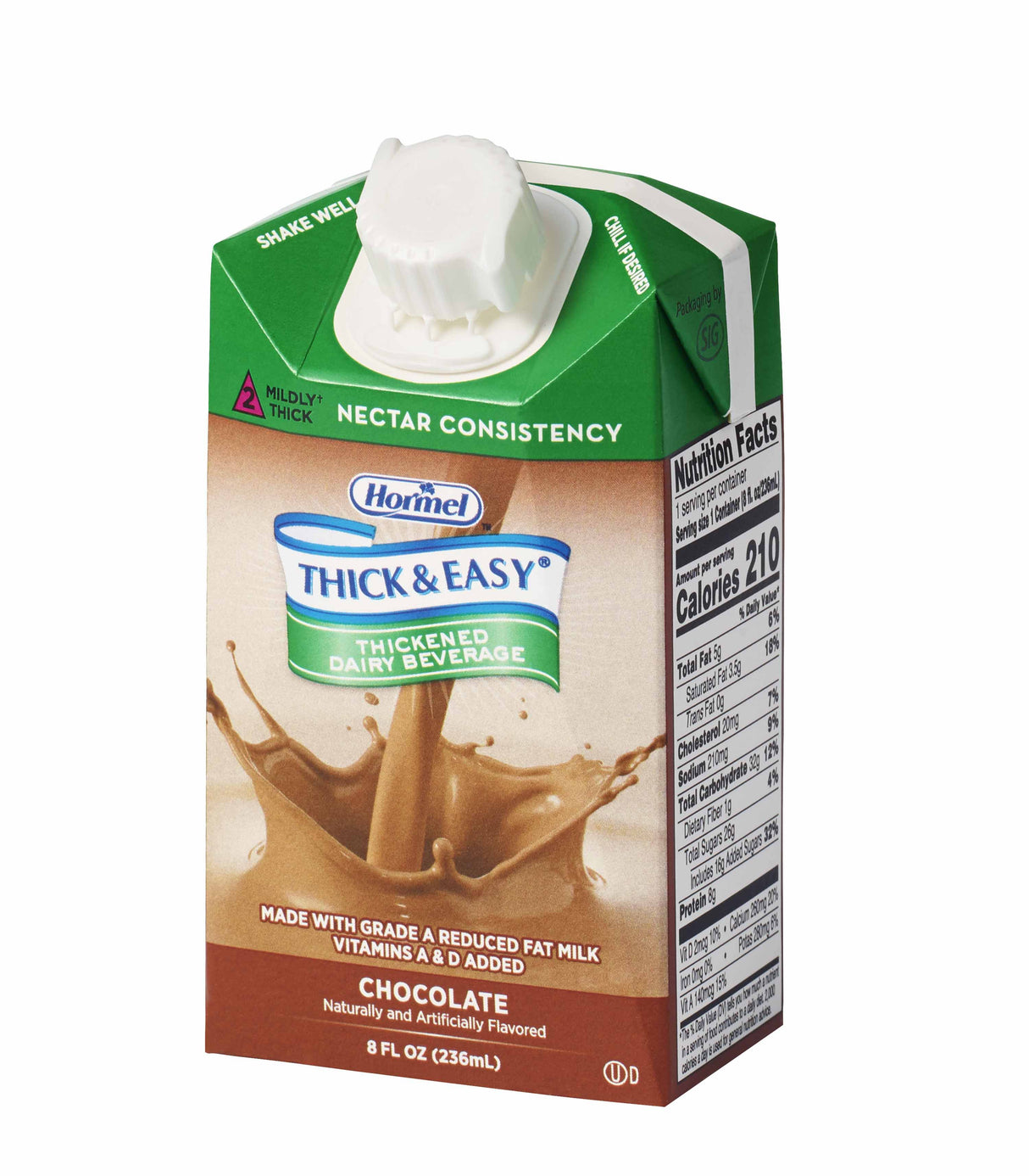 Thickened Beverage Thick & Easy® Dairy 8 oz. Carton Chocolate Flavor Liquid IDDSI Level 2 Mildly Thick - BeHope