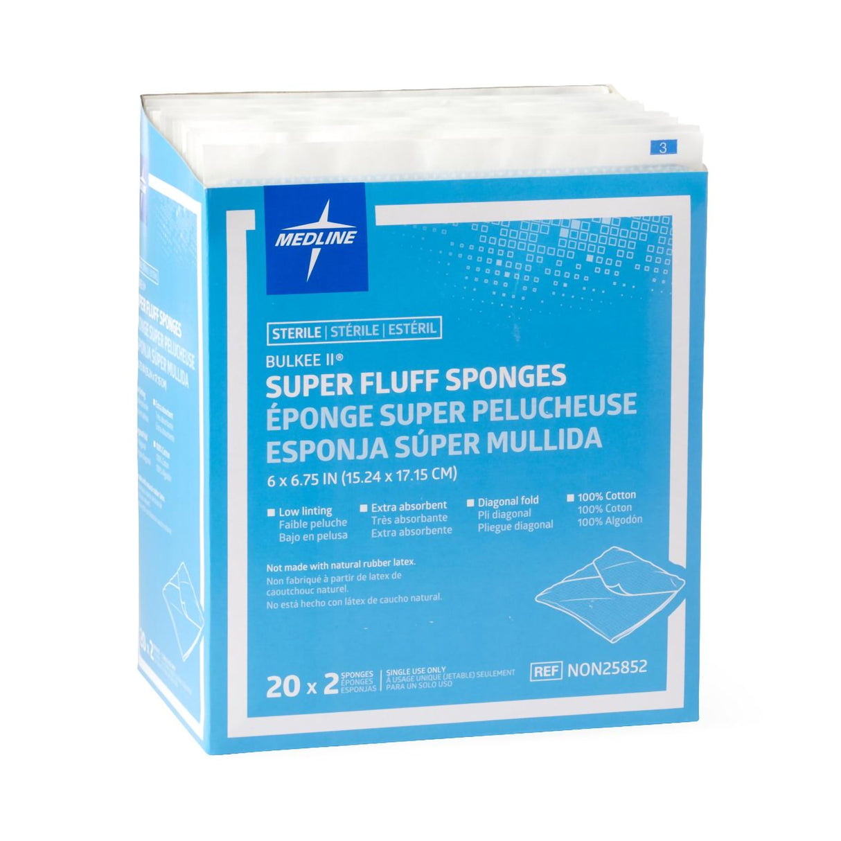Fluff Dressing Bulkee II® 6 X 6-3/4 Inch 6-Ply Sterile 2 per Pack - BeHope