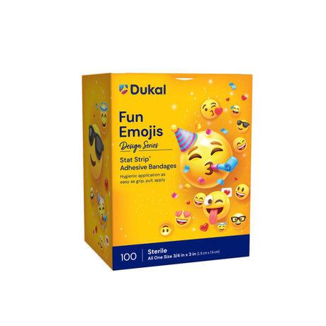 Adhesive Strip Stat Strip® Plastic Kid Design (Emoji Fun) 3/4 X 3 Inch Sterile - BeHope