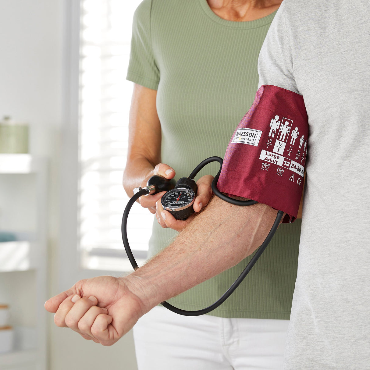 Aneroid Sphygmomanometer Unit McKesson LUMEON™ Large Adult Cuff Nylon Cuff 34 - 50 cm Pocket Aneroid - BeHope