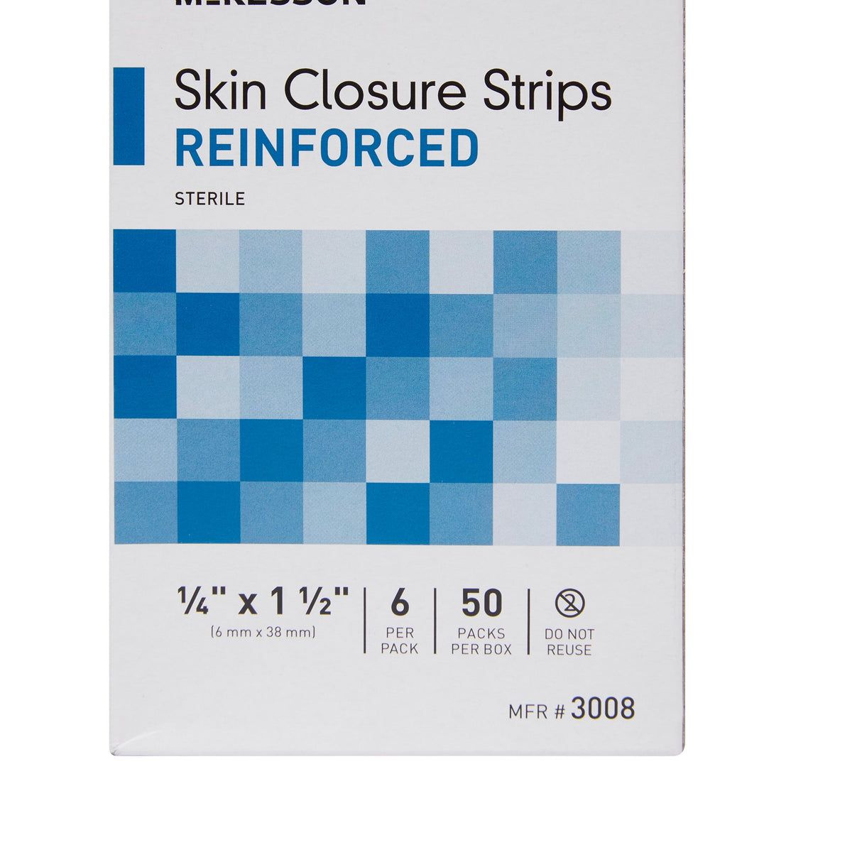 Skin Closure Strip McKesson 1/4 X 1-1/2 Inch Nonwoven Material Reinforced Strip White - BeHope