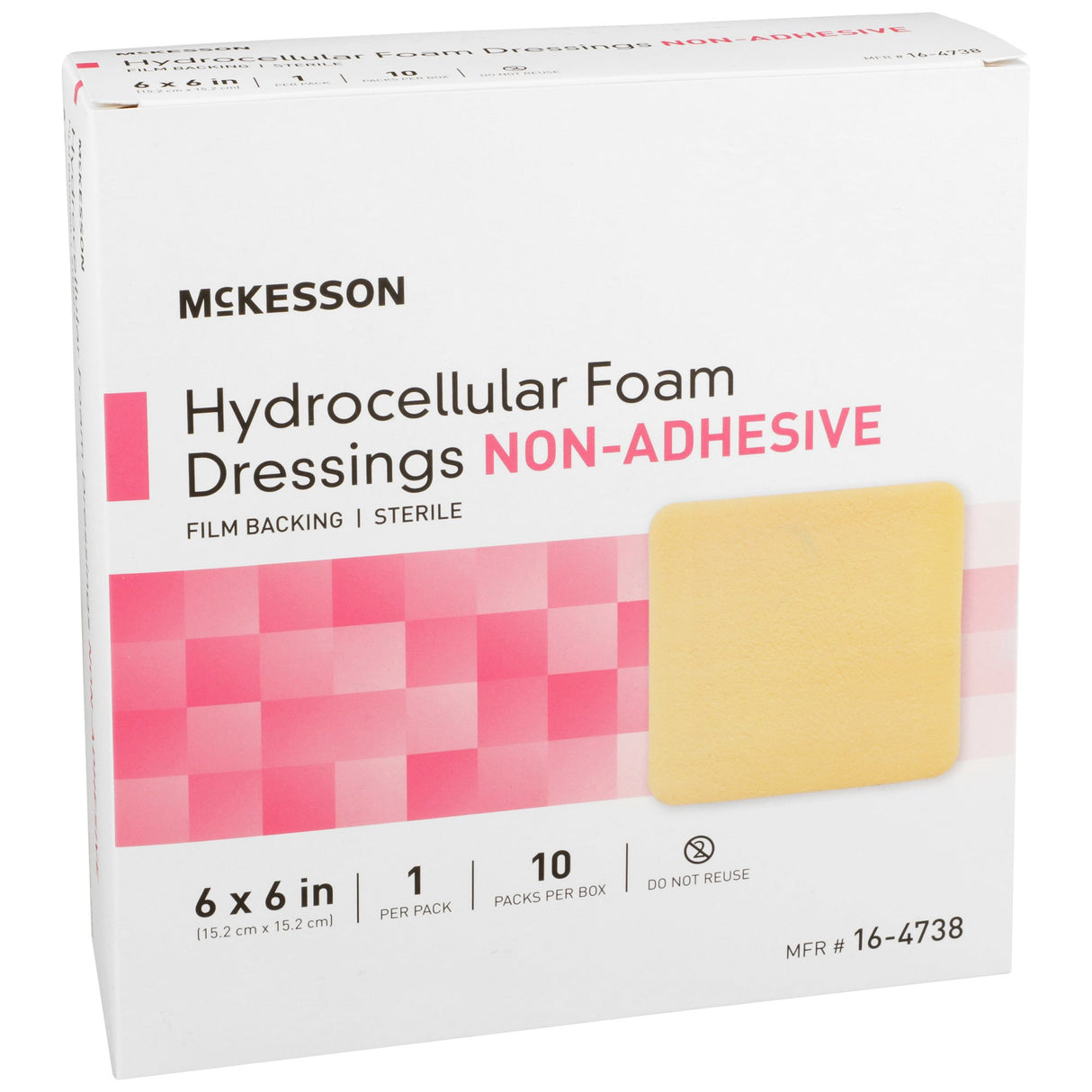 Foam Dressing McKesson 6 X 6 Inch Without Border Film Backing Nonadhesive Square Sterile - BeHope
