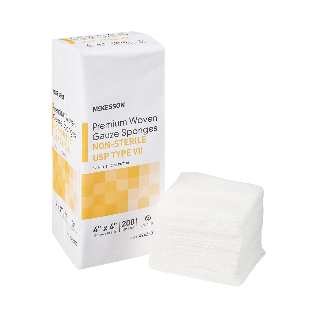 Gauze Sponge McKesson 4 X 4 Inch 12-Ply NonSterile 200 per Pack - BeHope