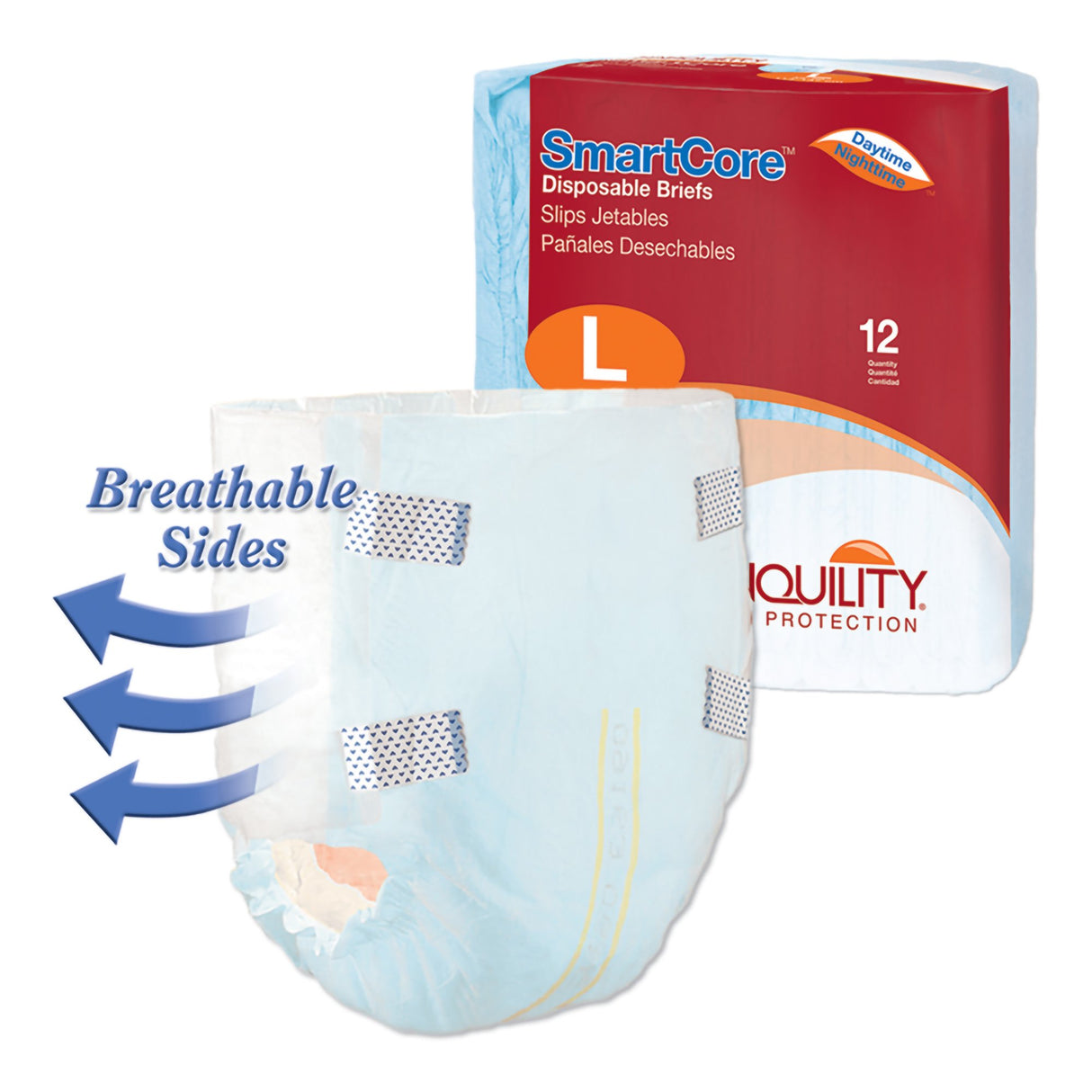 Unisex Adult Incontinence Brief Tranquility SmartCore™ Large Disposable Heavy Absorbency - BeHope