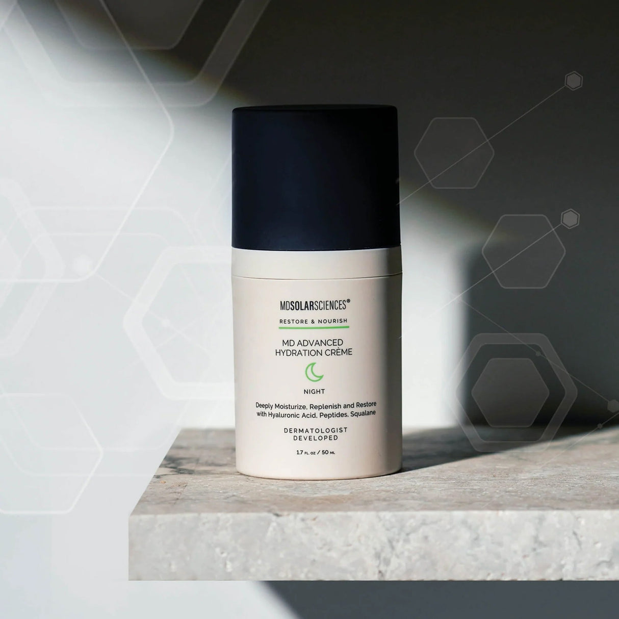 Facial Moisturizer MD Advanced Hydration Crème 1.7 oz. Bottle Unscented Cream - BeHope