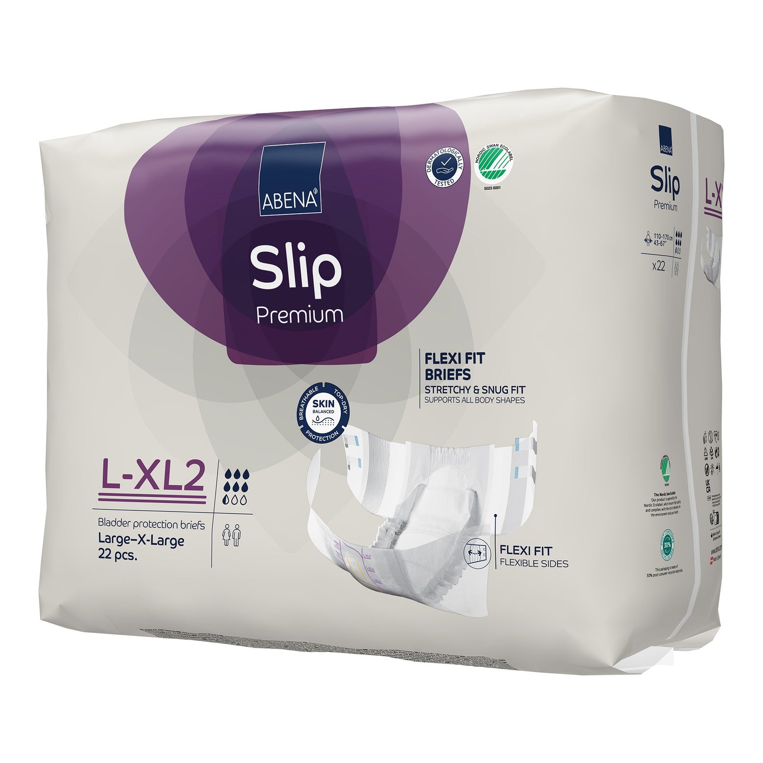Unisex Adult Incontinence Brief Abena Slip Flexi Fit Large / X-Large Disposable Heavy Absorbency - BeHope
