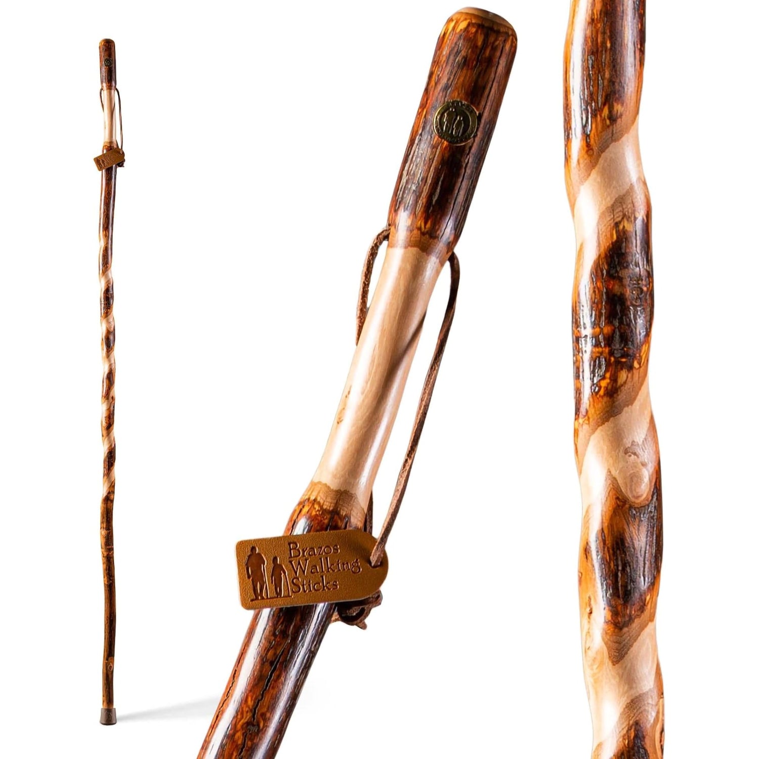 Walking Stick Brazos™ Twisted Wood 41 Inch Height Hickory - BeHope