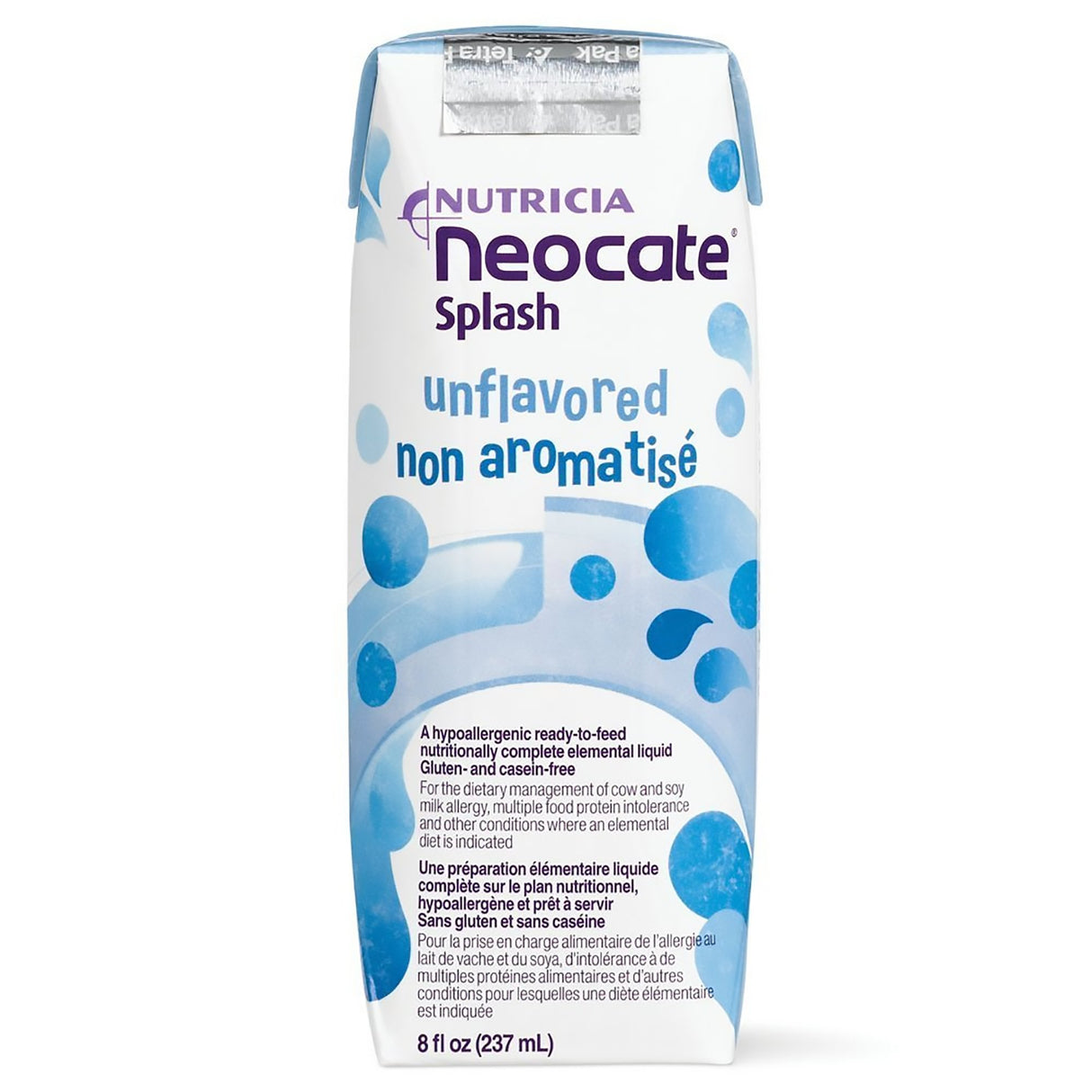 Pediatric Oral Supplement Neocate® Splash Unflavored 8 oz. Carton Liquid Amino Acid Food Allergies - BeHope