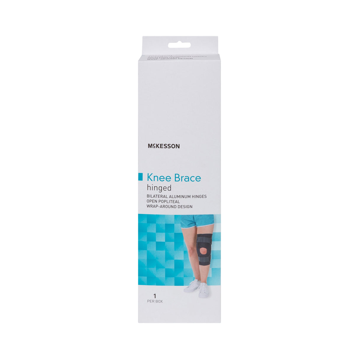 Knee Brace McKesson Medium Wraparound / Hook and Loop Strap Closure with D-Rings 18 to 20-1/2 Inch Circumference Left or Right Knee - BeHope