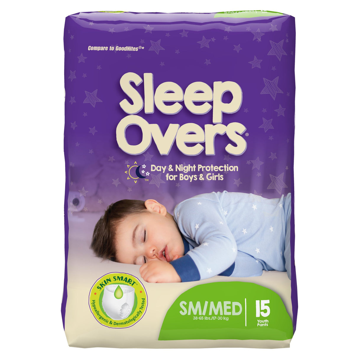 Unisex Youth Absorbent Underwear Cuties® Sleep Overs® Pull On with Tear Away Seams Small / Medium Disposable Heavy Absorbency - BeHope