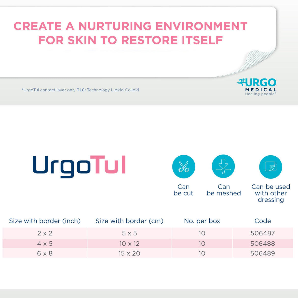Impregnated Contact Layer Dressing UrgoTul™ 4 X 5 Inch Sterile - BeHope
