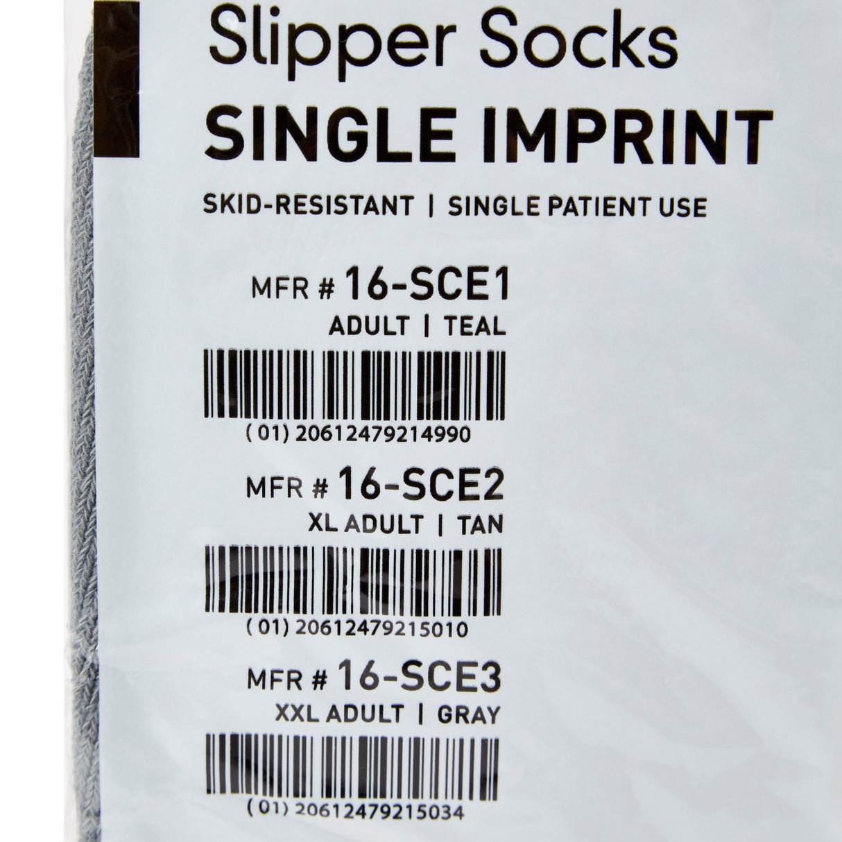 Slipper Socks McKesson Unisex Adult 2X-Large Single Tread Single Patient Use Gray - BeHope