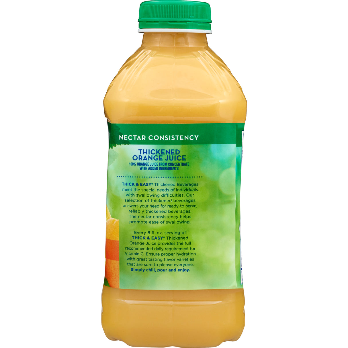 Thickened Beverage Thick & Easy® 46 oz. Bottle Orange Flavor Liquid IDDSI Level 2 Mildly Thick - BeHope