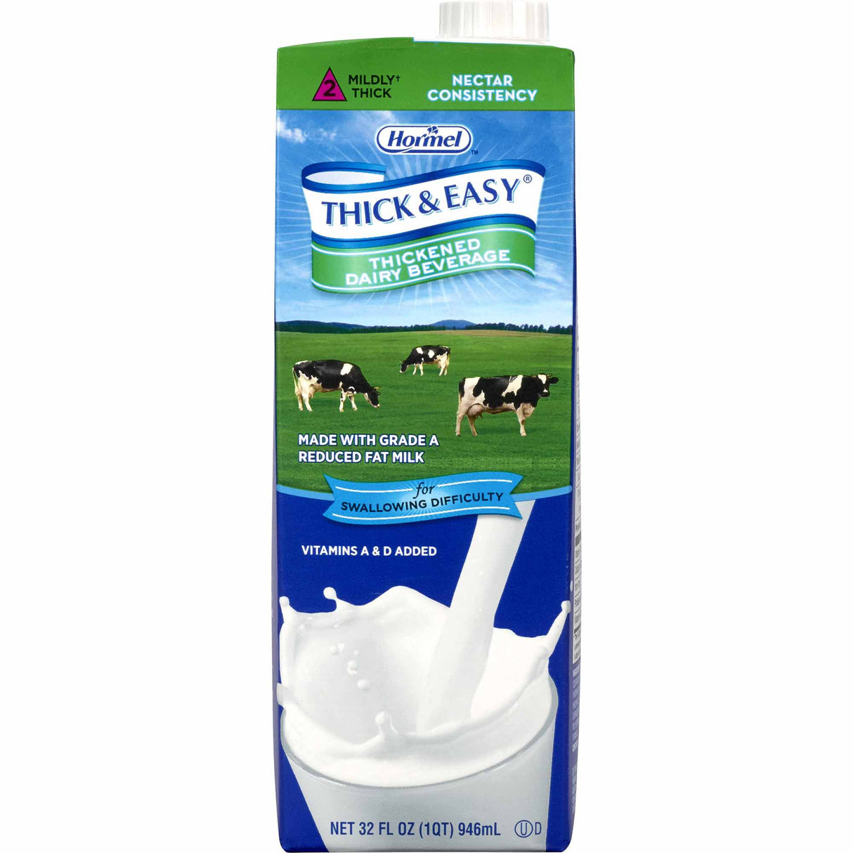 Thickened Beverage Thick & Easy® Dairy 32 oz. Carton Milk Flavor Liquid IDDSI Level 2 Mildly Thick - BeHope
